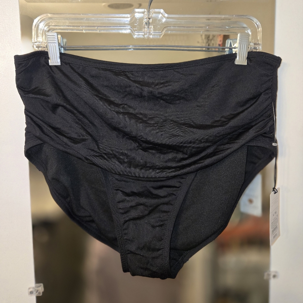Shade & Shore Black High-Waist Bikini Bottom